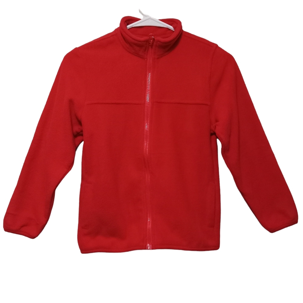 Spring&Gege boy polar fleece track jacket full zip softshell solid red size M